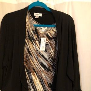 Black, brown, cream & grey dress w/ jacket…